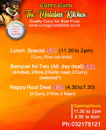 CURRY GURU 356 TAY STREET (old curry guru)" The malabar kitchen" - Invercargill