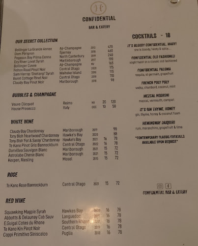 Confidential Bar & Eatery - Auckland