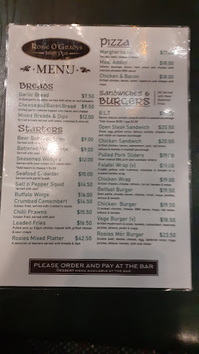 Opinii despre Rosie O'Grady's în Palmerston North - Hospitality and gastronomy