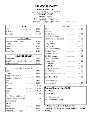 Balmoral Dairy & Takeaway - Ranfurly