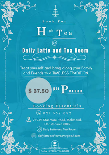 Daily Latte & Tea Room Open Times