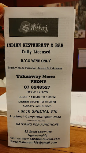 Sartaj Indian Restaurant - Ngāruawāhia