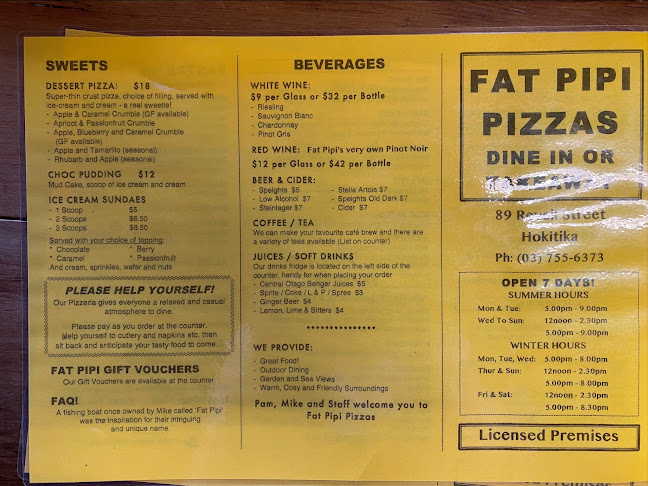 Fat Pipi Pizza - Hokitika