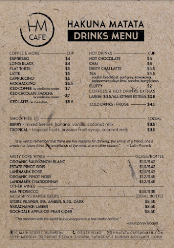 Opinii despre Hakuna Matata Cafe în Blenheim - Hospitality and gastronomy