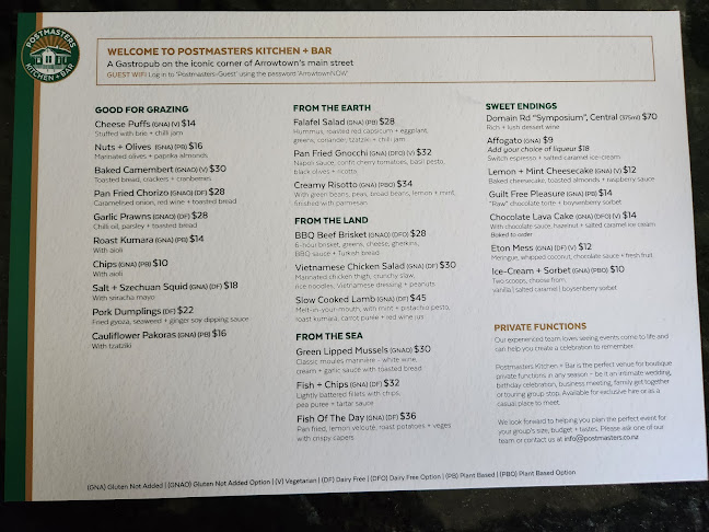 Opinii despre Postmasters Kitchen + Bar în Arrowtown - Hospitality and gastronomy