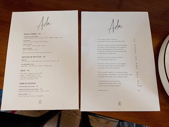 Ada Restaurant - Hospitality and gastronomy