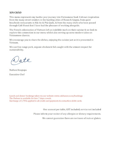 Cafe Hanoi - Hospitality and gastronomy