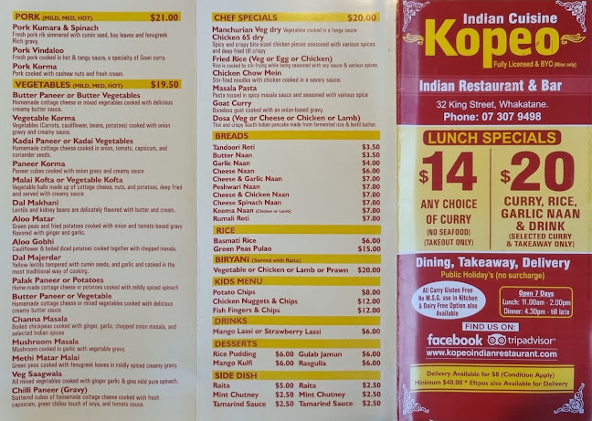 Opinii despre Kopeo Indian Restaurant & bar în Whakatāne - Hospitality and gastronomy