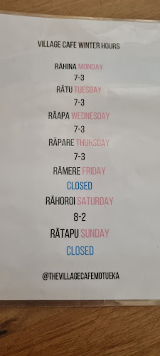 The Village Cafe Motueka Open Times