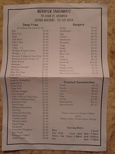 Opinii despre Renwick Takeaways în Renwick - Hospitality and gastronomy