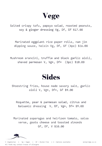 Windy Ridge Tapas Bar & Eatery - Ōhaupō