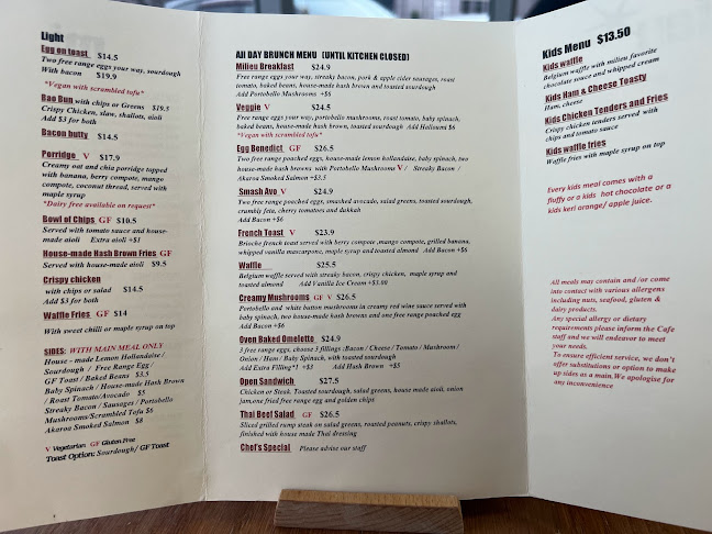 Opinii despre Milieu Cafe în Christchurch - Hospitality and gastronomy