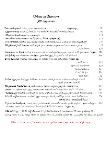 Urban on Manners - Wellington