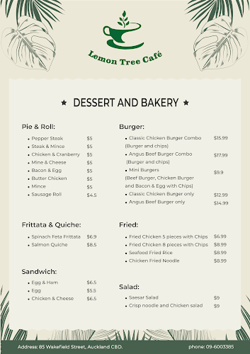 Opinii despre Lemon Tree Café în Auckland - Hospitality and gastronomy