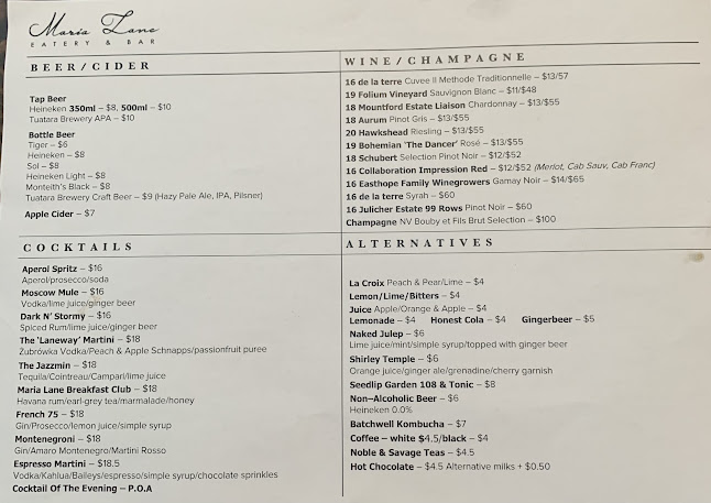 Maria Lane Eatery & Bar