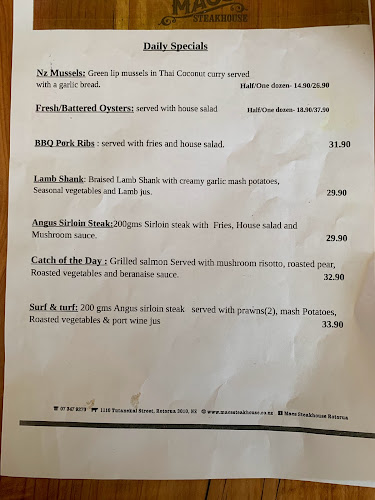 Opinii despre Mac's Steak House în Rotorua - Hospitality and gastronomy