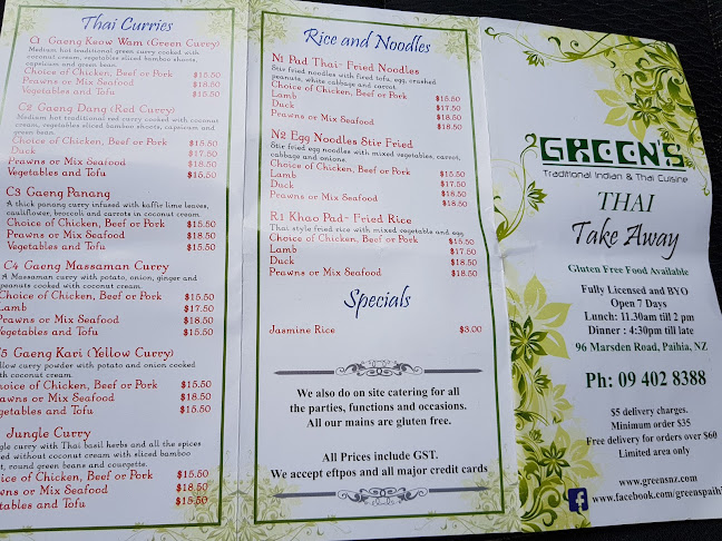 Comments and reviews of GREEN'S Paihia - Thai Cuisine
