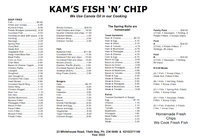Kams Fish & Chip Shop - Porirua