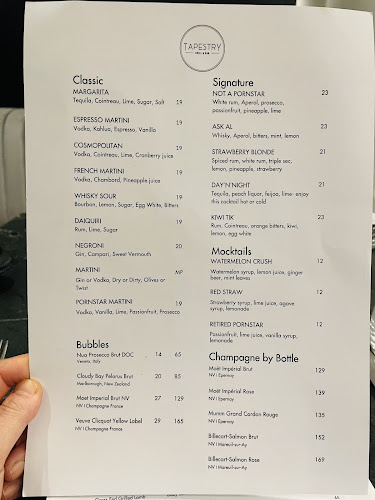 Opinii despre Tapestry Grill & Bar în Auckland - Hospitality and gastronomy